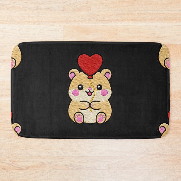 Item preview, Cute Hamster Holding Heart Balloon Kawaii Embroidery Patch designed and sold by ColorSplash123.