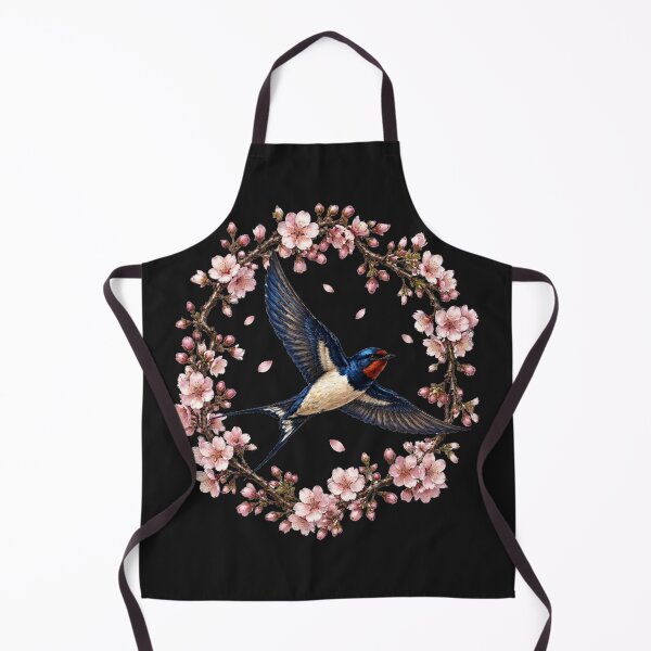 Item preview, Elegant Barn Swallow in Cherry Blossom Wreath - Spring Nature Art designed and sold by Evelashop.