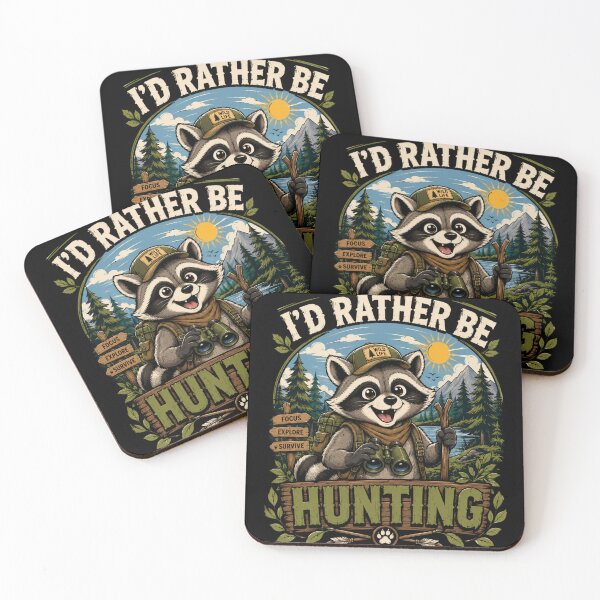 Item preview, I’d Rather Be Hunting Raccoon T-Shirt – Cute Outdoor Hunting Graphic Tee designed and sold by Artimax-Studio.