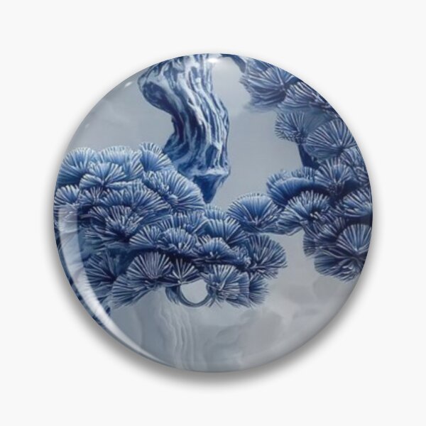 Item preview, Blue Porcelain Bonsai Pine Tree Oriental Ceramic Clouds Art designed and sold by LYAN-STORE.