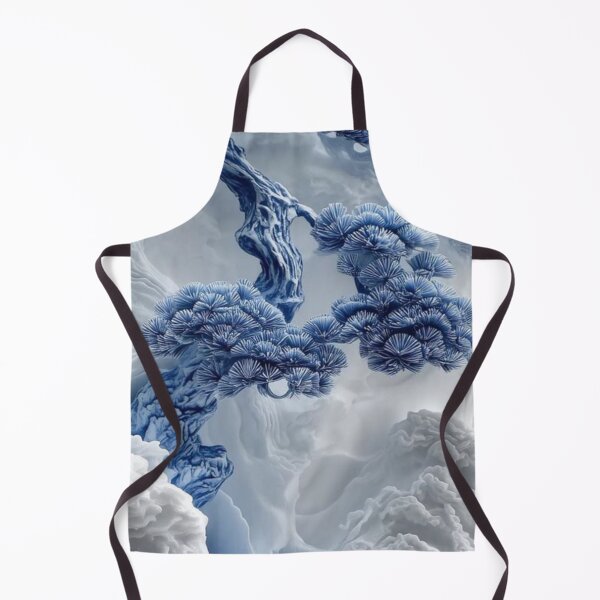 Item preview, Blue Porcelain Bonsai Pine Tree Oriental Ceramic Clouds Art designed and sold by LYAN-STORE.