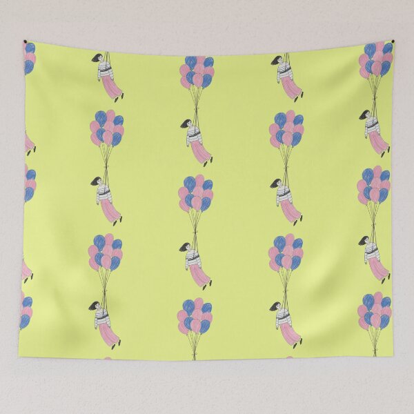 Item preview, Girl Flies Weightlessly in the Sky with Balloons - Dream designed and sold by Mauswohn.