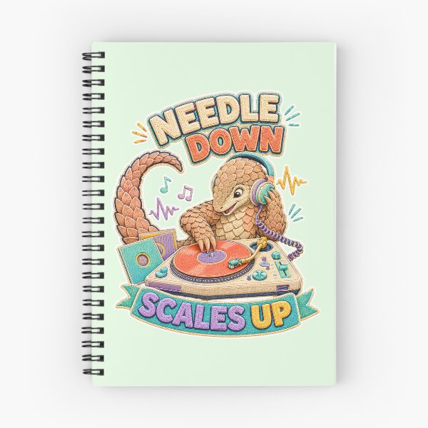 Item preview, Pangolin Vinyl DJ – Needle Down Scales Up Embroidery Design designed and sold by Jaani-T.