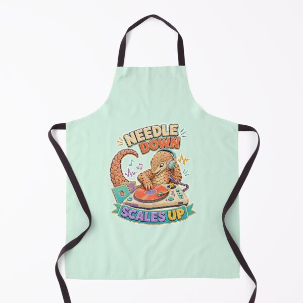 Item preview, Pangolin Vinyl DJ – Needle Down Scales Up Embroidery Design designed and sold by Jaani-T.