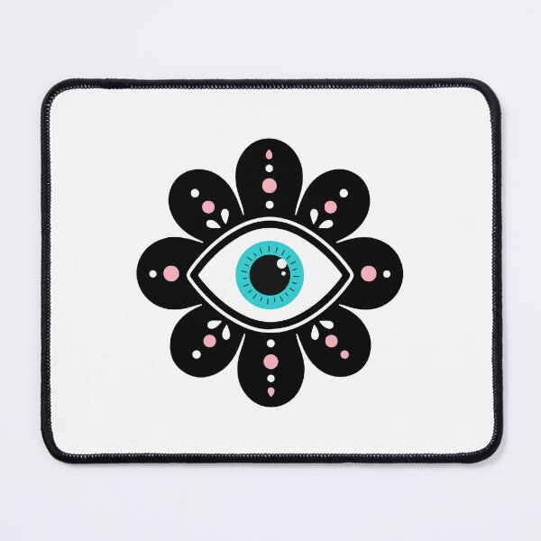 Item preview, Evil Eye Protection Blue Pink Floral Mystical Symbol designed and sold by teeperfect.