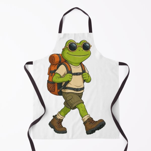 Item preview, Cute Hiking Frog Backpacking Character Illustration designed and sold by @VIRAT DESIGNER@.