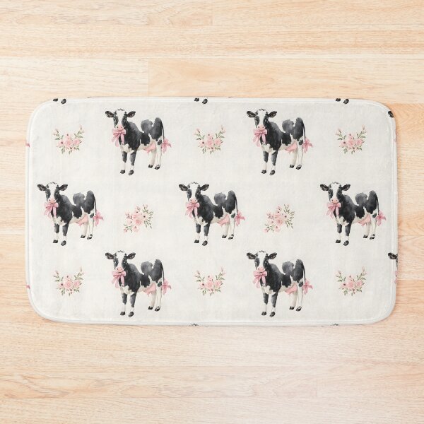 Item preview, Pink Farm Girl Toile Western Country Vintage Watercolor Seamless Pattern Coquette Cottagecore Highland Cow Calf Soft Pastel Illustration Cowgirl Bows Baby Nursery Wallpaper Fabric designed and sold by karolaan.