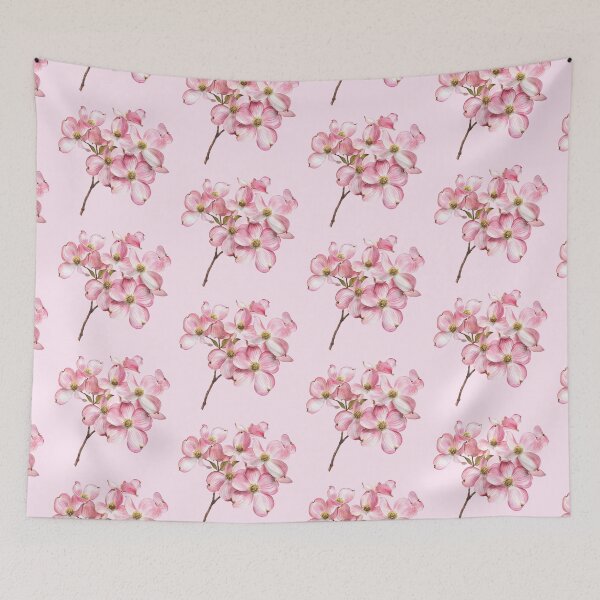 Item preview, Pink Dogwood Flowers Vintage Botanical Art designed and sold by jianina-alondra.