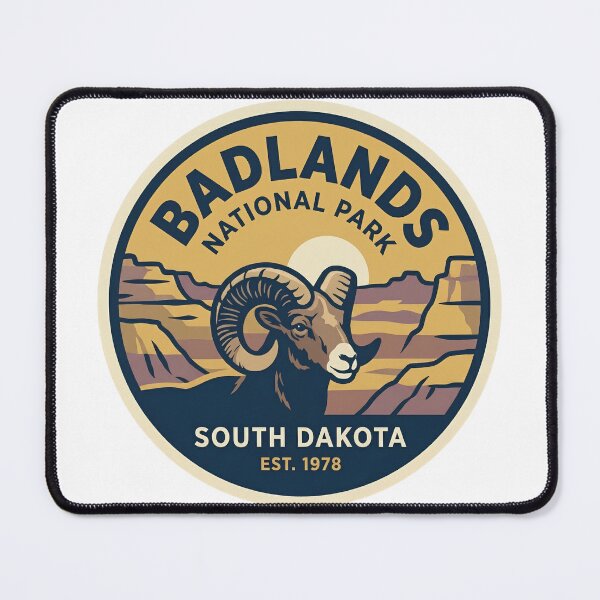 Item preview, Badlands National Park South Dakota Vintage Bighorn Sheep Badge designed and sold by LittleArij.
