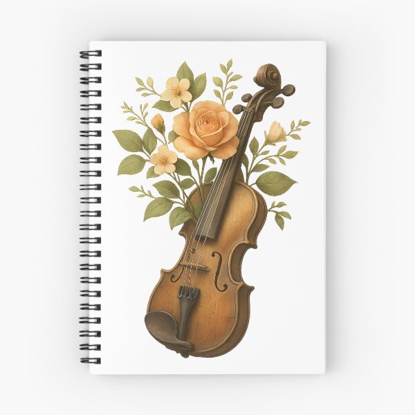 Artikelvorschau, Florale Violine – Romantische Musik und Blumen entworfen und verkauft von Yomere.