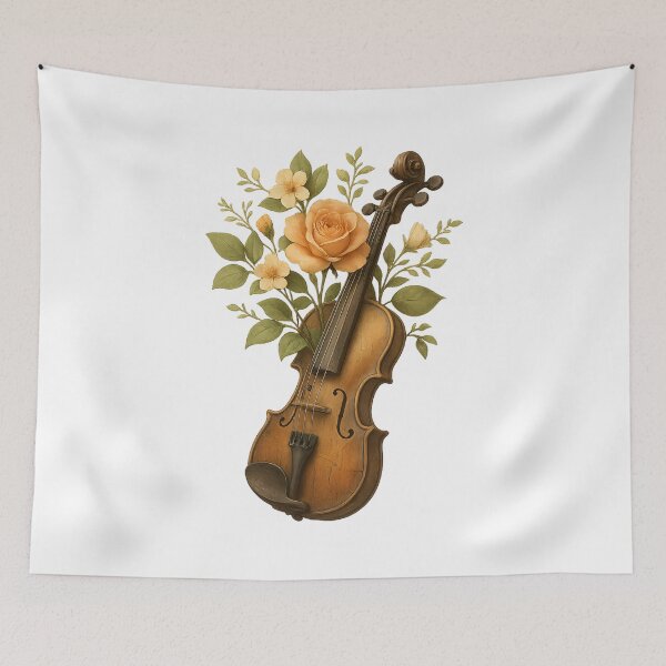 Artikelvorschau, Florale Violine – Romantische Musik und Blumen entworfen und verkauft von Yomere.