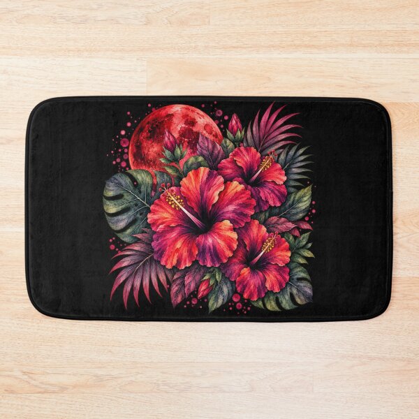 Item preview, Crimson Moon Hibiscus | Blood Moon Tropical Watercolor | Gothic Botanical Art designed and sold by IamNolmo.