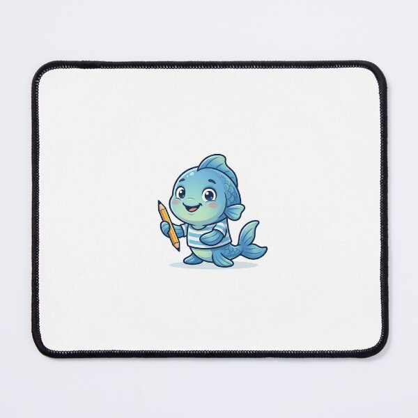 Item preview, Artistic Blue Fish Writer in Striped Shirt Sticker Art designed and sold by KaleeDesigns.