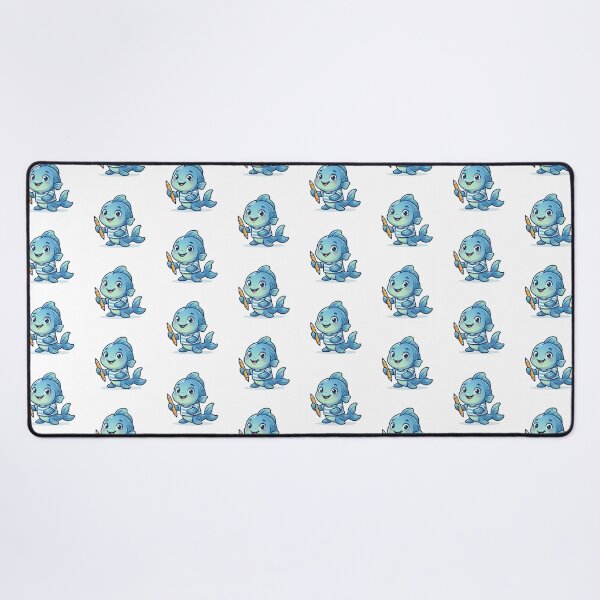 Item preview, Artistic Blue Fish Writer in Striped Shirt Sticker Art designed and sold by KaleeDesigns.