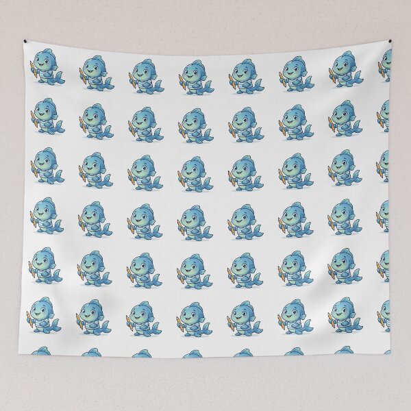 Item preview, Artistic Blue Fish Writer in Striped Shirt Sticker Art designed and sold by KaleeDesigns.