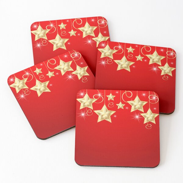 Item preview, Red background with golden stars designed and sold by Zhanna LL.