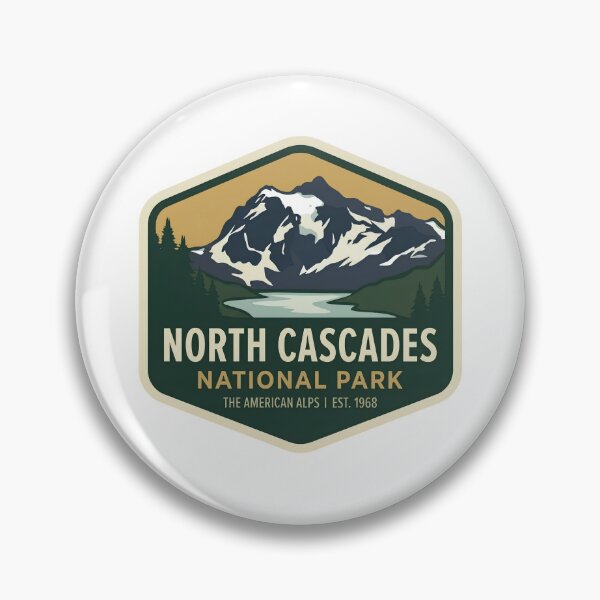 Item preview, North Cascades National Park Washington Alpine Lake Mountain Badge designed and sold by LittleArij.