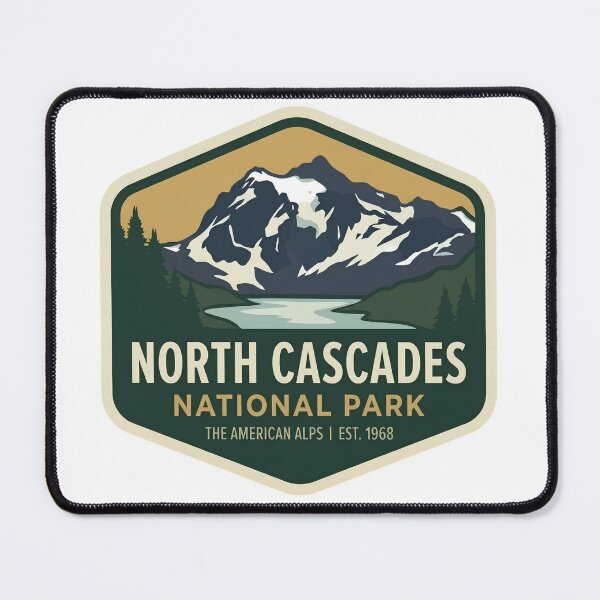 Item preview, North Cascades National Park Washington Alpine Lake Mountain Badge designed and sold by LittleArij.