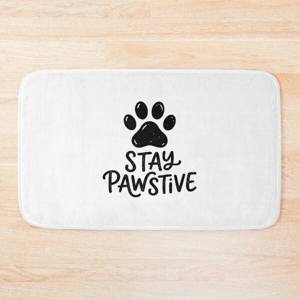 Item preview, Stay Pawstive - Cute Pet Paw Print Positive Quote designed and sold by Shopeon Designs.