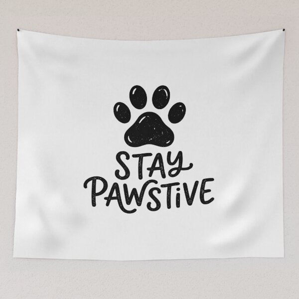 Item preview, Stay Pawstive - Cute Pet Paw Print Positive Quote designed and sold by Shopeon Designs.