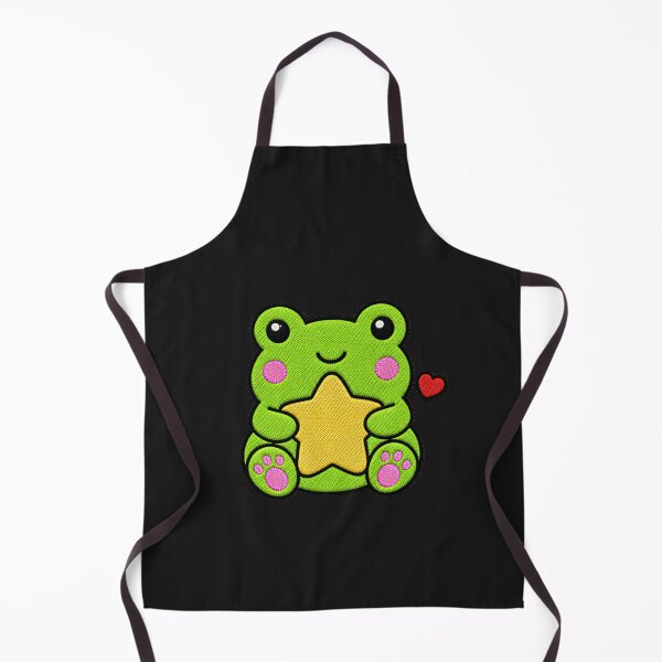 Item preview, Cute Frog Hugging Yellow Star Kawaii Embroidery Patch designed and sold by ColorSplash123.