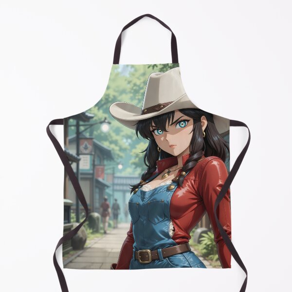 Item preview, Anime Cowgirl in Red and Blue Western Girl Portrait designed and sold by Killington.