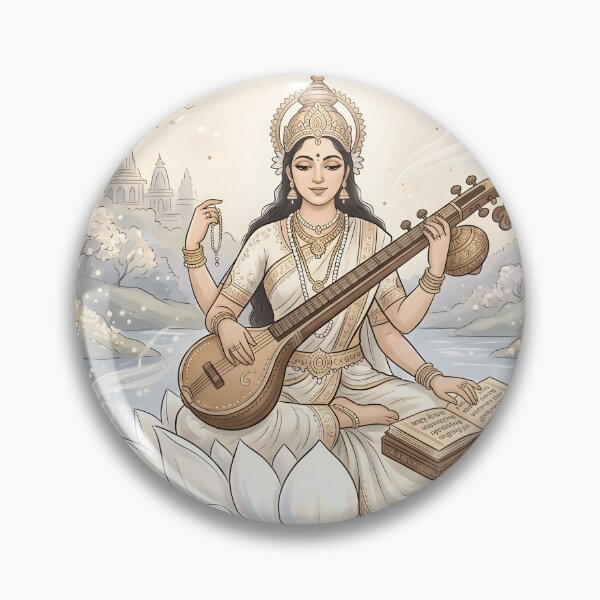Artikelvorschau, Saraswati-Göttin – Aquarellkunst entworfen und verkauft von hutofdesigns.