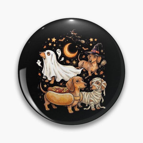 Item preview,  Spooky Dachshunds Halloween – Hot Dog, Ghost, Witch & Mummy Dogs designed and sold by SOUFIANE1991.