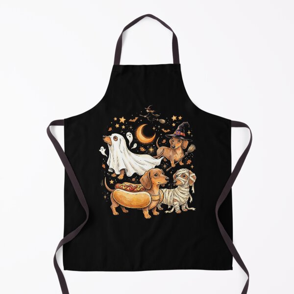 Item preview, Spooky Dachshunds Halloween – Hot Dog, Ghost, Witch & Mummy Dogs designed and sold by SOUFIANE1991.
