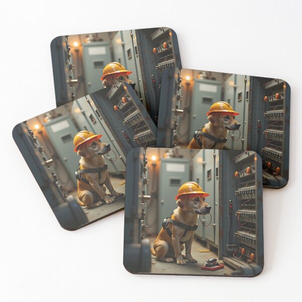 Item preview, YELLOW LABRADOR ELECTRICIAN DOG WITH HARD HAT designed and sold by PawsStudioAU.