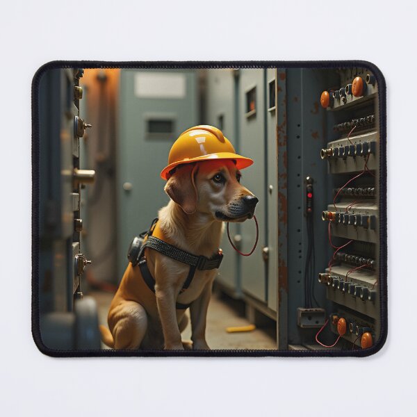 Item preview, YELLOW LABRADOR ELECTRICIAN DOG WITH HARD HAT designed and sold by PawsStudioAU.