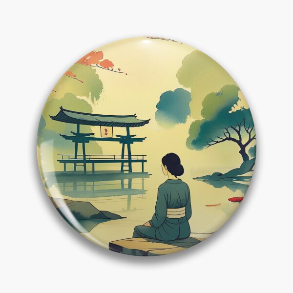 Item preview, Sitting in a Japanese Garden designed and sold by Old Barn Studios.