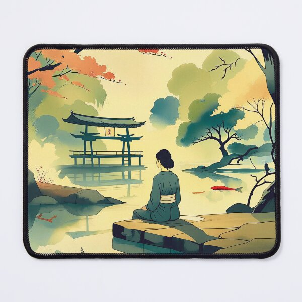 Item preview, Sitting in a Japanese Garden designed and sold by Old Barn Studios.