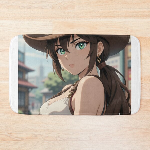 Item preview, Anime Cowgirl Close-Up Brunette Western Girl with Green Eyes designed and sold by Killington.