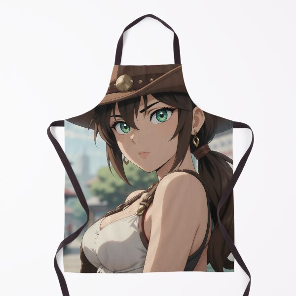 Item preview, Anime Cowgirl Close-Up Brunette Western Girl with Green Eyes designed and sold by Killington.