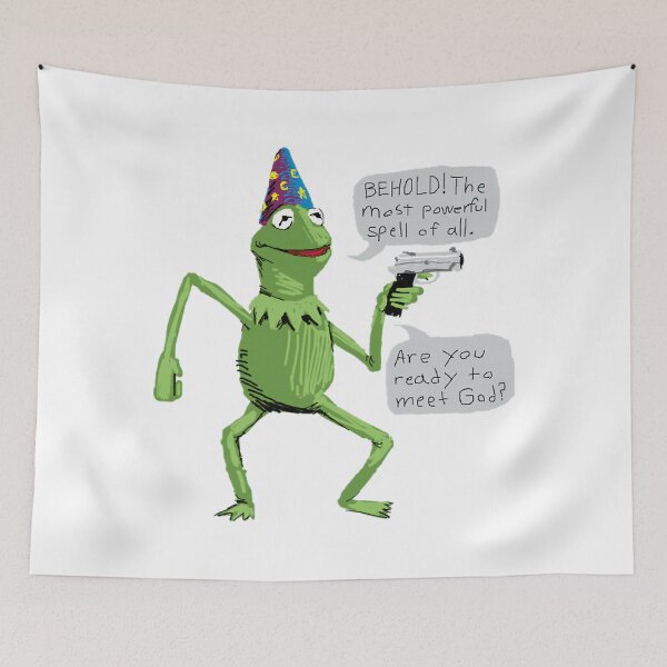 Item preview, Wizard Kermit With Gun Behold The Most Powerful Spell Of All. Are You Ready To Meet God| Gif designed and sold by MelaniesRuble.