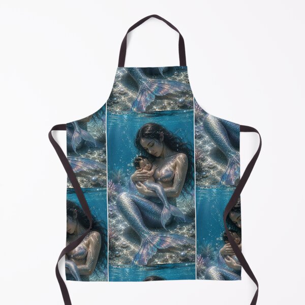 Item preview, Mermaid Mother and Baby Underwater Fantasy – Magical Ocean Family Art designed and sold by Bhaskar Digital Art.