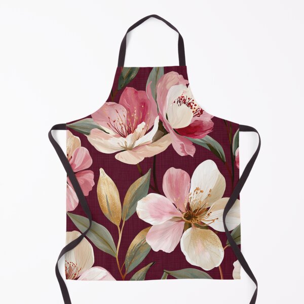 Item preview, Blush Pink Cherry Blossoms on Burgundy designed and sold by haleymaree.