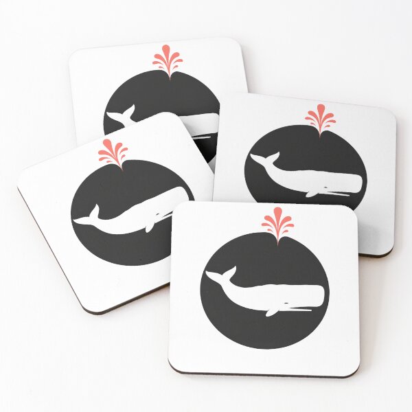 Item preview, Minimal Black Sperm Whale and Coral Spout designed and sold by Fenay Designs.