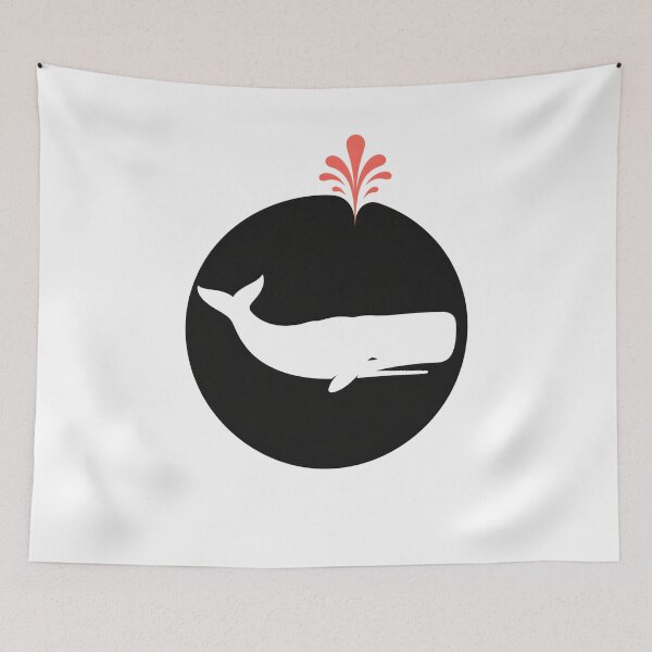 Item preview, Minimal Black Sperm Whale and Coral Spout designed and sold by Fenay Designs.