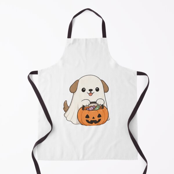 Item preview, Cute Ghost Dog Trick or Treat Pumpkin Bucket designed and sold by Bybushralab.