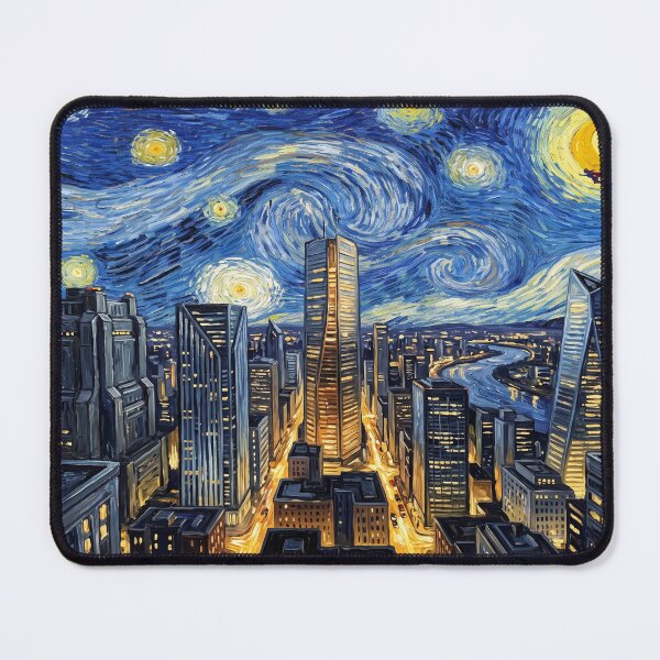 Item preview, National City Starry Night Comic Book Landscape designed and sold by Bad-Decisions-Designs.