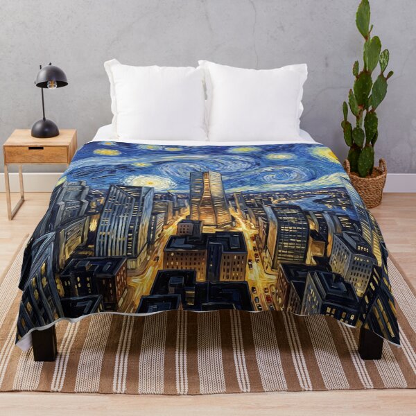 Item preview, National City Starry Night Comic Book Landscape designed and sold by Bad-Decisions-Designs.