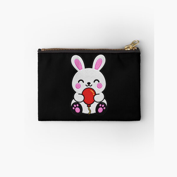 Item preview, Cute Bunny Holding Red Balloon Kawaii Embroidery Patch designed and sold by ColorSplash123.