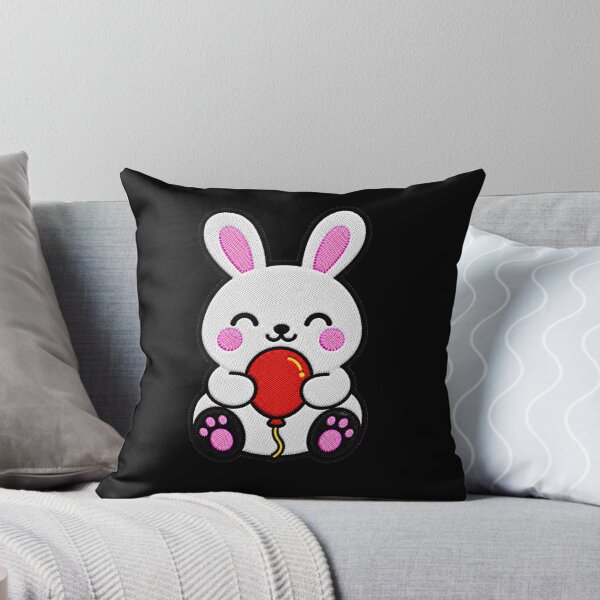 Item preview, Cute Bunny Holding Red Balloon Kawaii Embroidery Patch designed and sold by ColorSplash123.