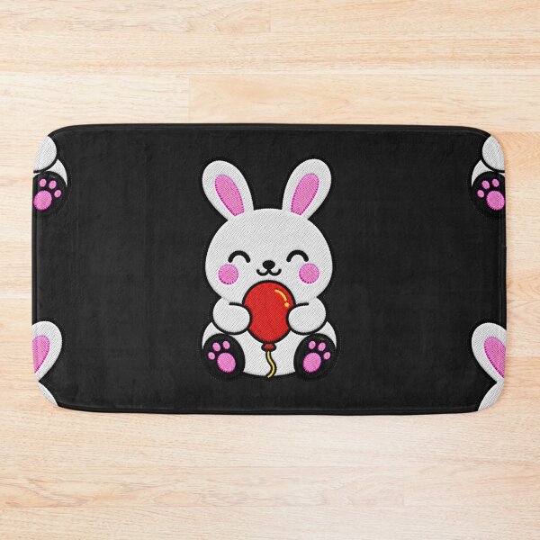 Item preview, Cute Bunny Holding Red Balloon Kawaii Embroidery Patch designed and sold by ColorSplash123.