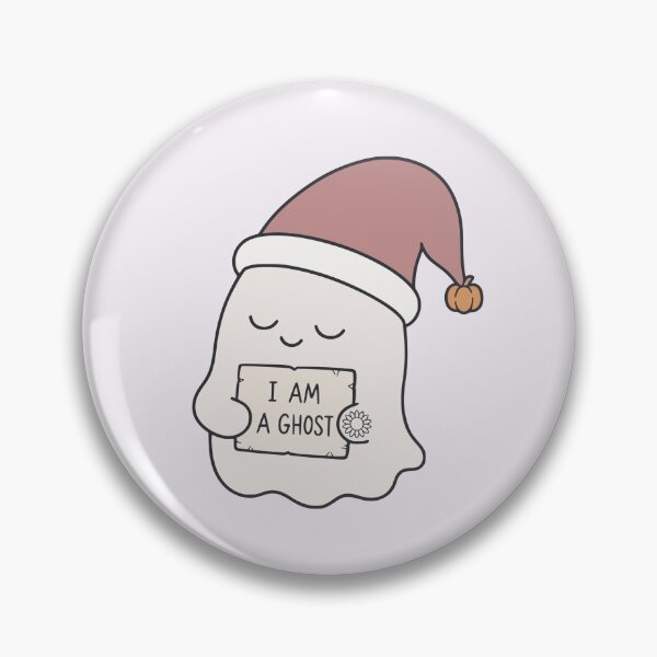 Item preview, Minimalist Cute Ghost Holding Sign - I Am a Ghost Halloween Art designed and sold by suncorner28.
