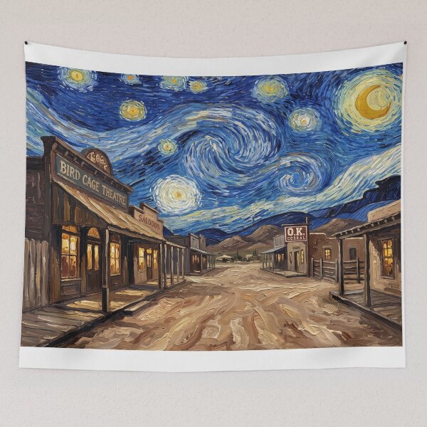 Item preview, Tombstone Arizona Starry Night Western Landscape designed and sold by Bad-Decisions-Designs.