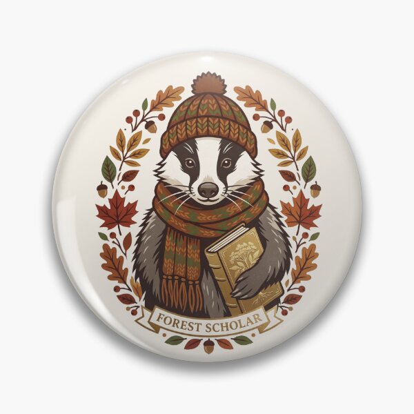 Item preview, Dark Academia Forest Scholar Badger Woodland Animal Illustration designed and sold by Englandbear.