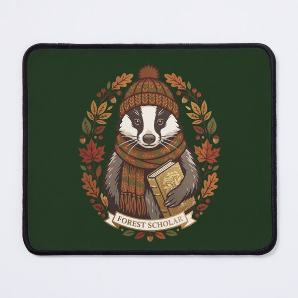 Item preview, Dark Academia Forest Scholar Badger Woodland Animal Illustration designed and sold by Englandbear.